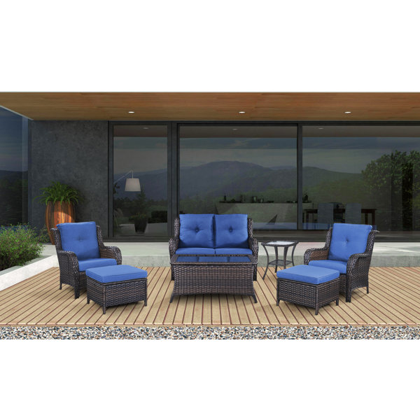 Belord Outdoor Wicker Rattan Patio Furniture Set, Including Loveseat